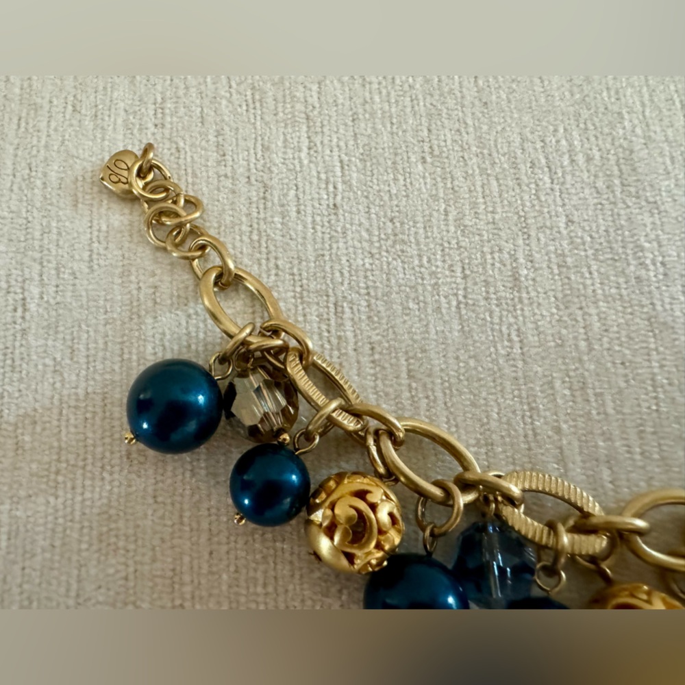Brighton ‘Contempo Chic’ gold plated with multi color, blue beads bracelet - Picture 5 of 9